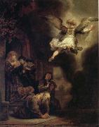 REMBRANDT Harmenszoon van Rijn The Archangel Raphael Taking Leave of the Tobit Family France oil painting artist